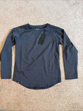 Kids' Long-Sleeve Crew Tee in Dark Charcoal